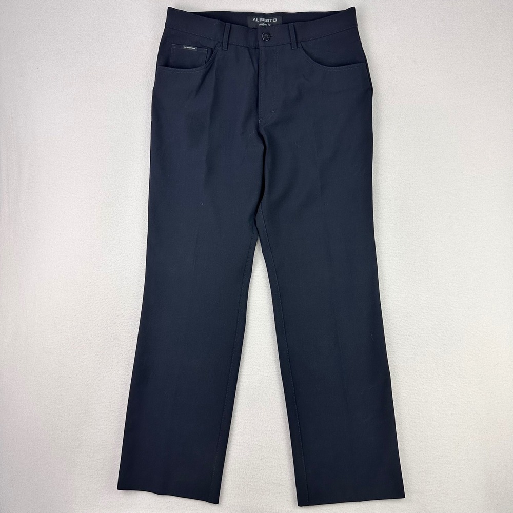 Alberto Ceramica 5-Pocket Pants Mens 32x31 Dark Navy Comfort-Fit Stretch‎ Preppy